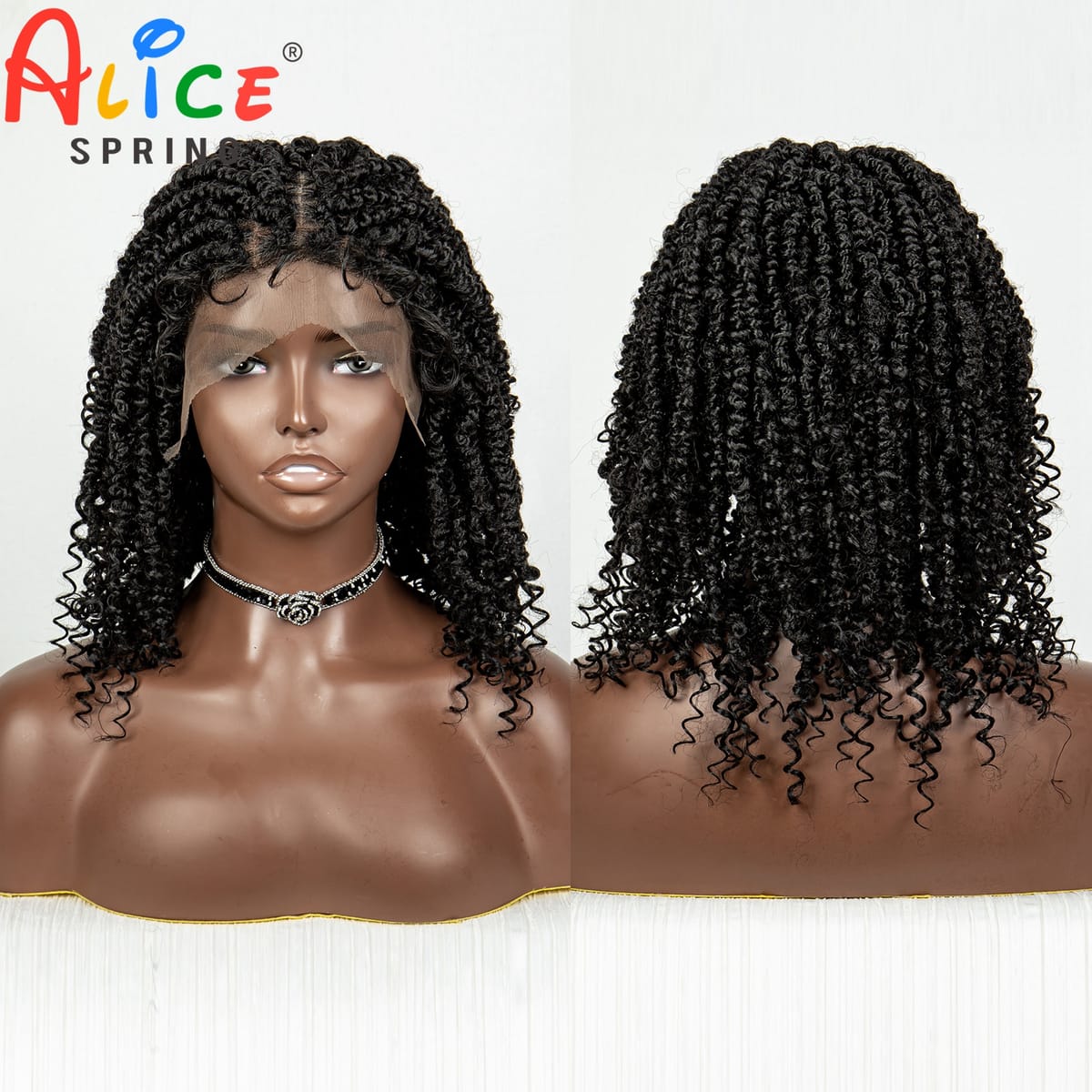 Synthetic Lace Front Braided Wigs Crochets Braids Short Wigs for Black Women Lace Fronttal Knotles  Braided Wigs with Baby Hair