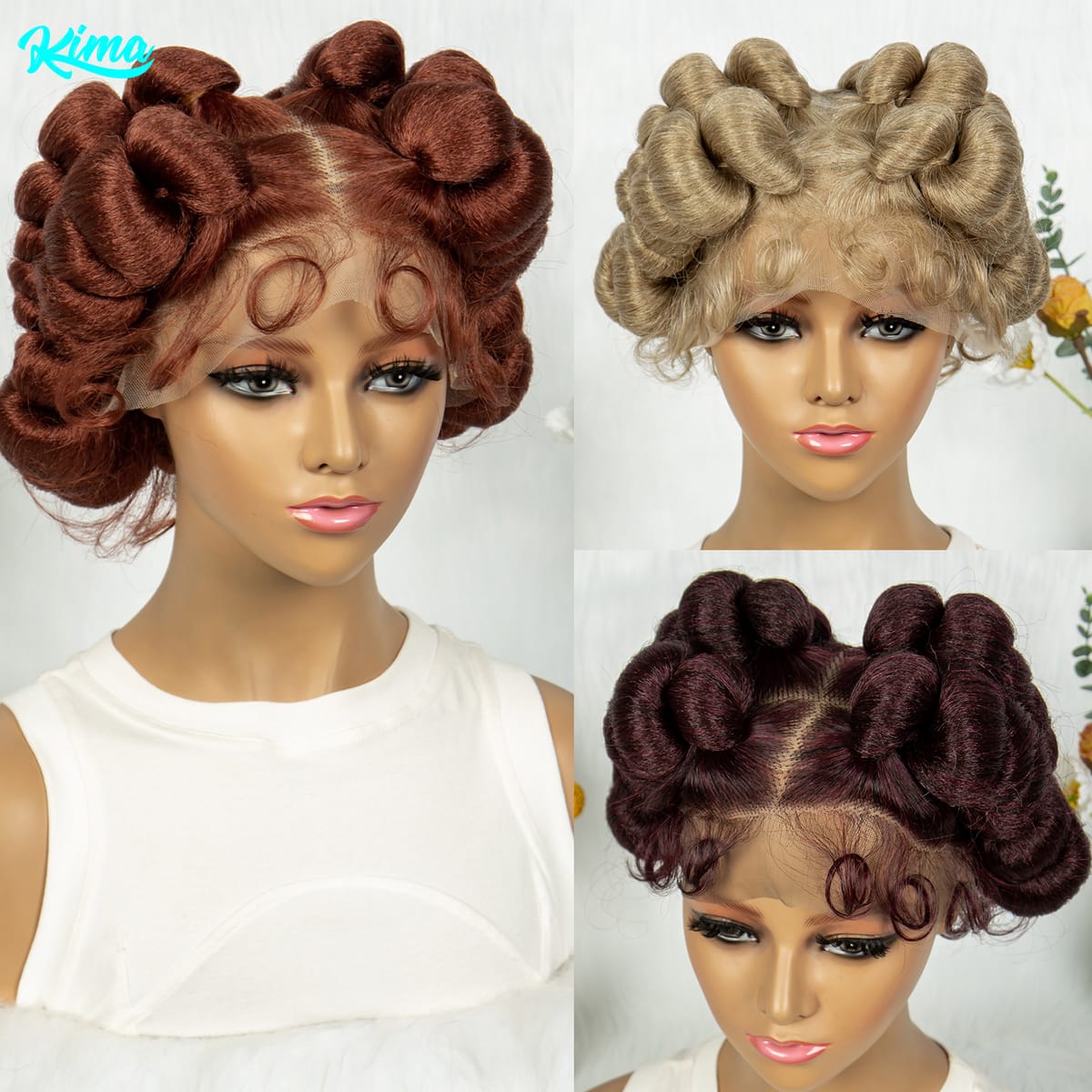 Bantu Synthetic Braided Wigs Full Lace Wig Knotless Box Braids Wigs For Black Women Handmade Afrian Braiding Hair Wigs