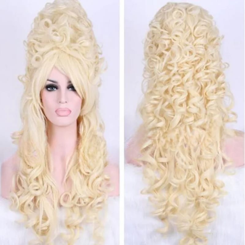Marie Antoinette Princes's Beige Blonde Long Wavy Curly Hair Cosplay Wigs