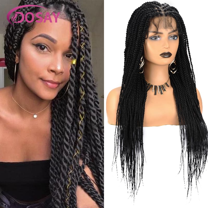 Synthetic Cornrow Braids Lace Wigs Braids Hair Wig Senegalese Twists Knotless Lace Front For Women Box Braid Wig Full Lace Wig