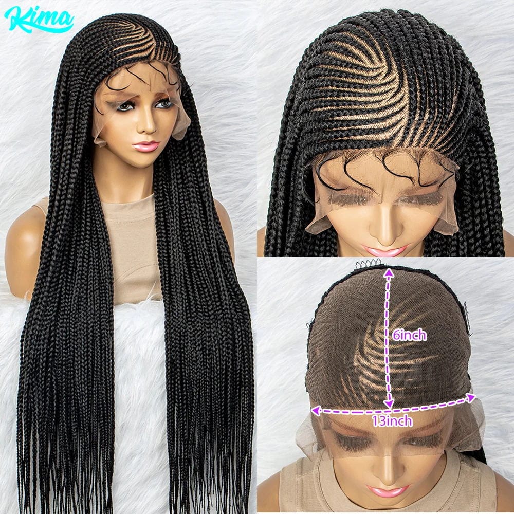Synthetic Lace Front Wigs Braided Wigs 13x6 Lace Front Braids Wig Knotless Box Braids Wigs With Baby Hair for Black Women