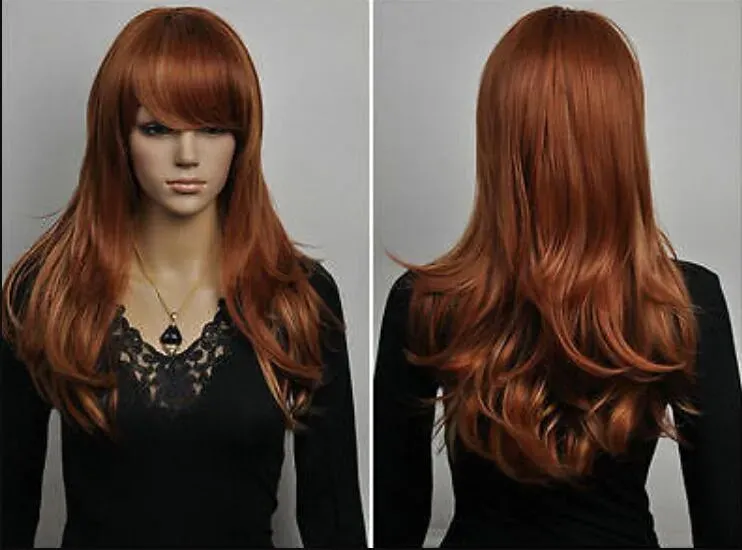 free shipping NEW Stylish long Mix brown curly women's cosplay hair wigs