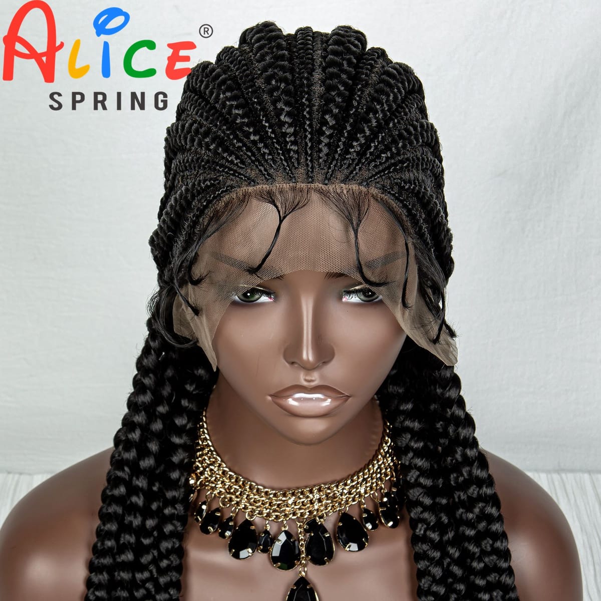 36Inch Synthetic Full Lace Cornrow Braided Wigs Knotless Lace Front Braids Wig With Baby Hair Colored Braiding Hair Wig for Wome