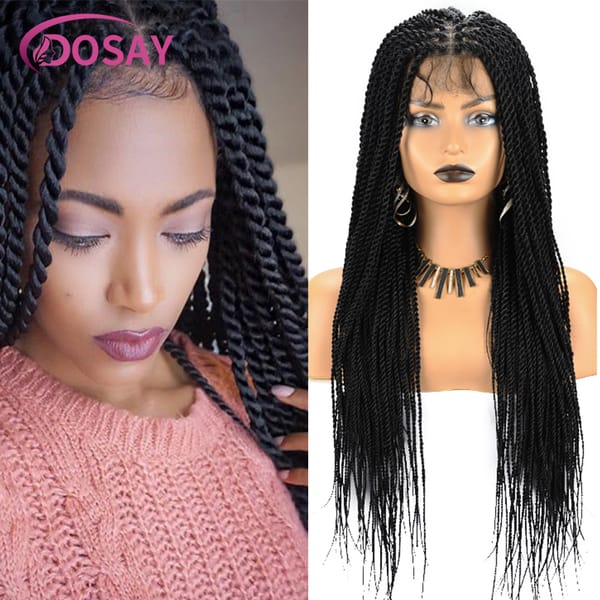 Synthetic Braided Wigs Lace Front Cornrow Braids Hair Wig Lace Front Lace Wig Senegalese Twists Box Braid Wig Full Lace Wig