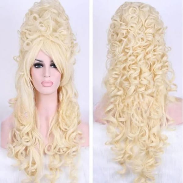 Marie Antoinette Princes's Beige Blonde Long Wavy Curly Hair Cosplay Wigs