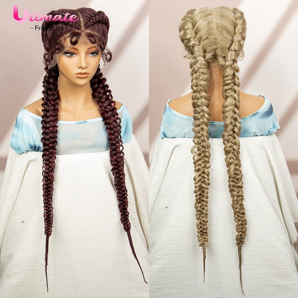 Synthetic Goddess Braided Wigs Cornrow Braided Wigs with Baby Hair Braids Wigs for Women Daily Use Knotless Wigs