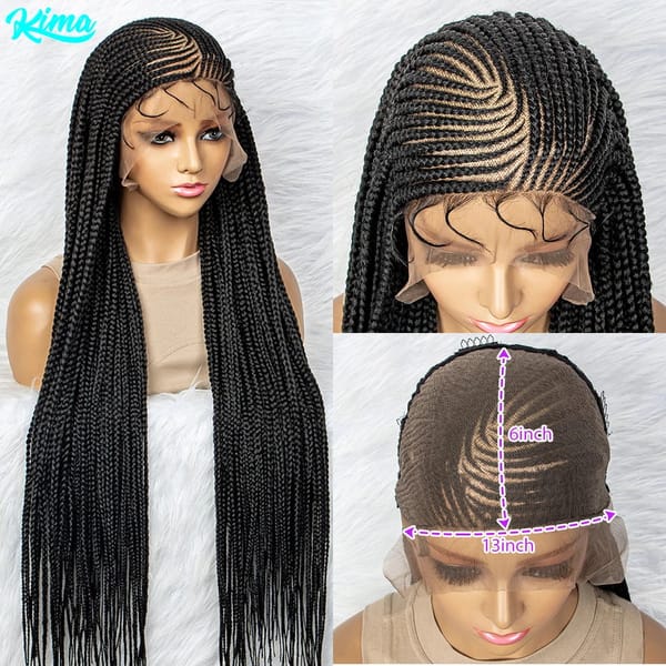 Synthetic Lace Front Wigs Braided Wigs 13x6 Lace Front Braids Wig Knotless Box Braids Wigs With Baby Hair for Black Women