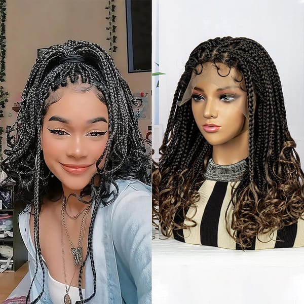 Box Braided Wigs Lace Front Synthetic Braids Wigs Syntehtic Hair for Women Lace Front Box Braided Wigs