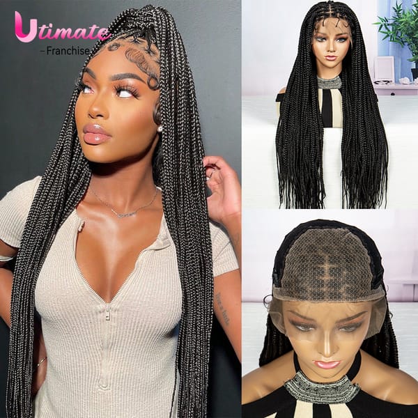 Synthetic Box Braided Wigs with Baby Hair for Black Women Lace Front Braids Wigs Lace Wigs Long Braiding Hair Wigs