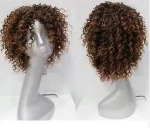 New High Quality Fashion Picture wig vouge fashion short mix Brown curly Women's hair wig wigs for women